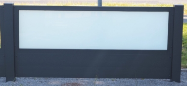 Gartenzaun Wahnbek  200 x 100 cm - 2 Planken - Oben Glas - Erweiterung